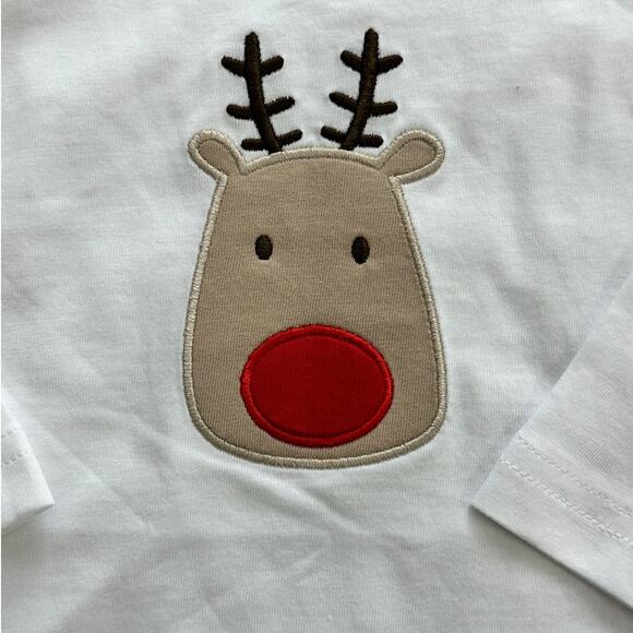 Baby Luigi Reindeer Applique Long Sleeve T-shirt 12m NWT - Picture 3 of 6